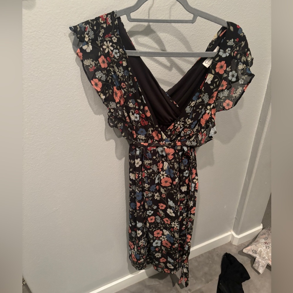 Jessica Simpson maternity dress large black floral